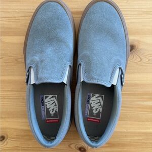 Vans Asher unisex -Classic Slip-On Design, Blue Suede, Gum sole